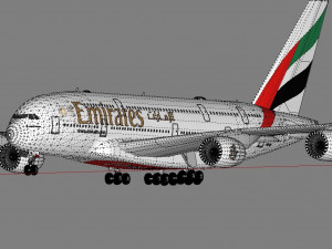 3d emirates airlines a380-861 3D 모델