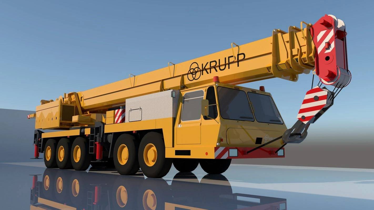 3d crane truck 3D Model .c4d .max .obj .3ds .fbx .stl .blend