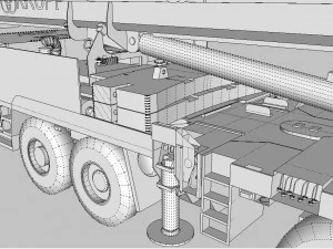 3d crane truck 3D Model