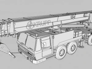 3d crane truck 3D Model
