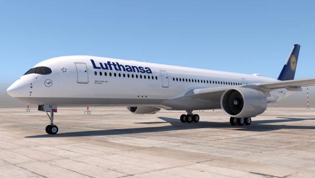 lufthansa a350-900 3d 3D Model .c4d .max .obj .3ds .fbx .stl .blend 