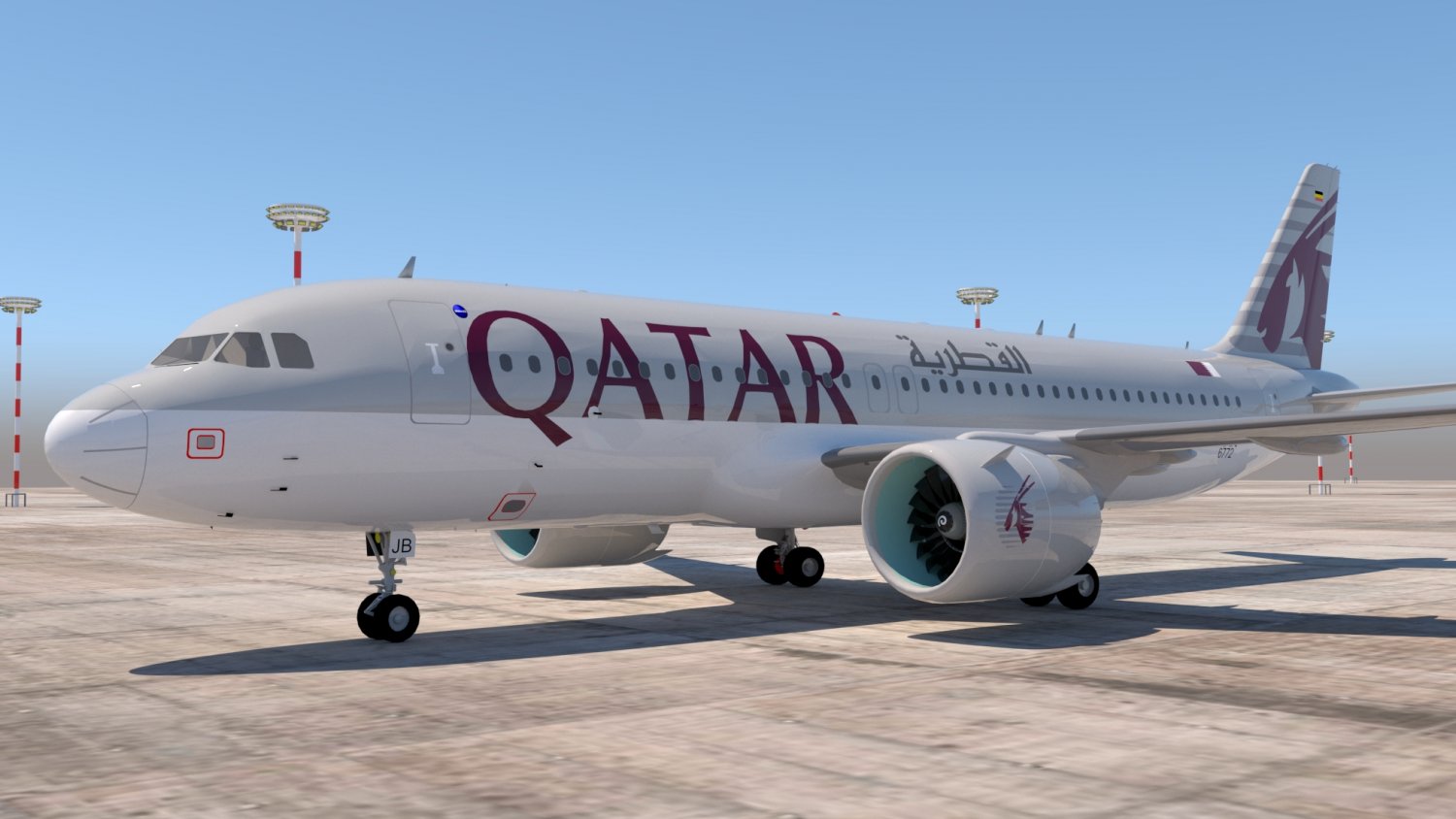 3d Qatar Airlines A320 Neo Model 3d Model In Commercial