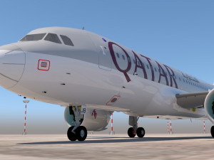 3d qatar airlines a320 neo model Modèle 3D