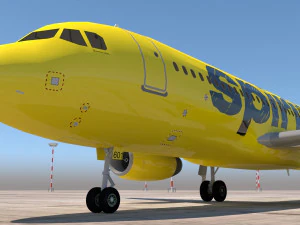 3d spirit airlines a320 3D Model