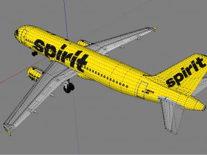 3d spirit airlines a320 3D Model