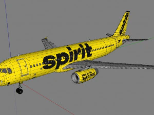 3d spirit airlines a320 3D Model