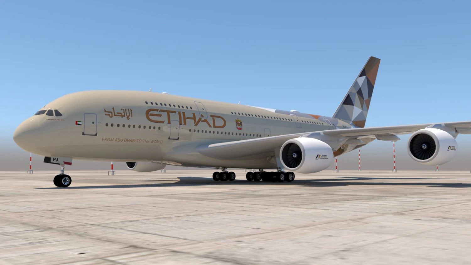 3d etihad airways a380 3D Model .c4d .max .obj .3ds .fbx .stl .blend