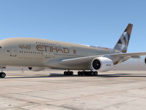 3d etihad airways a380 3D Модель