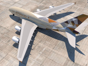3d etihad airways a380 3D Model
