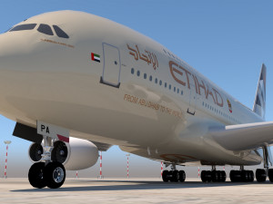 3d etihad airways a380 3D Model