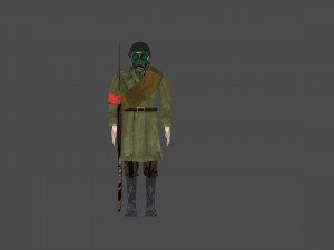 regullar soldier with soviet symbols and bayonet 3D Model
