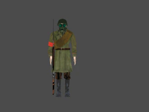 soldato regolare con simboli sovietici e baionetta Modello 3D