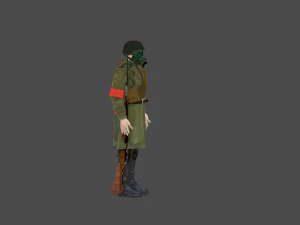 regullar soldier with soviet symbols and bayonet 3D Model