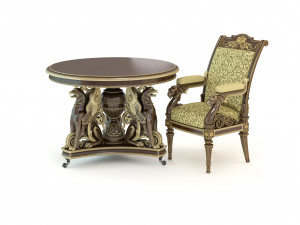 table and chair Modèle 3D