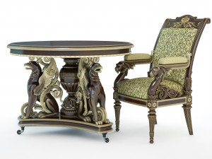 table and chair Modèle 3D