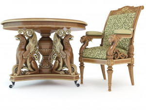 table and chair Modèle 3D