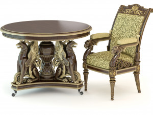 table and chair Modèle 3D
