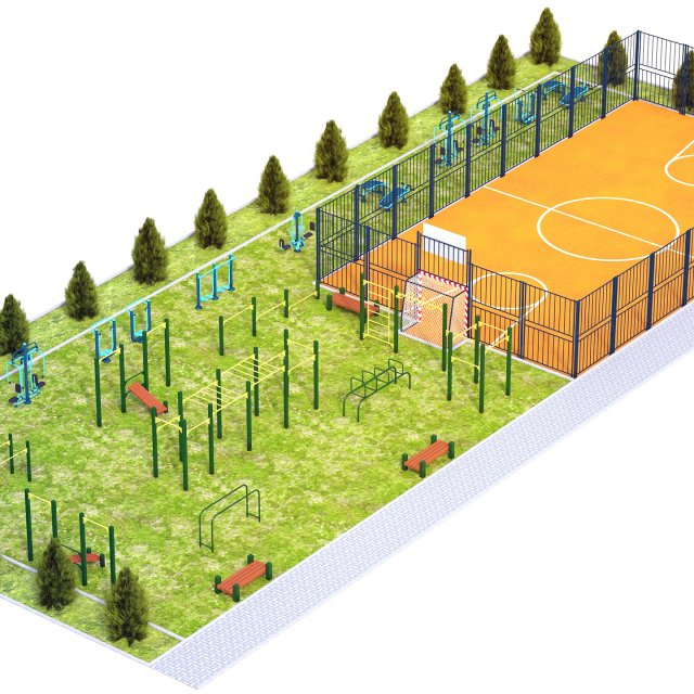 sport ground Modelo 3D .c4d .max .obj .3ds .fbx .stl .blend 