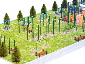 sport ground Modelo 3D