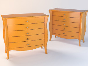 commode orange Model 3D