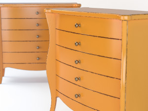 commode orange Model 3D