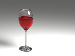 glass with wine 3D Model