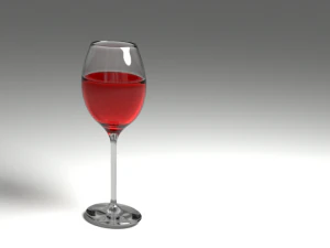 kieliszek z winem Model 3D