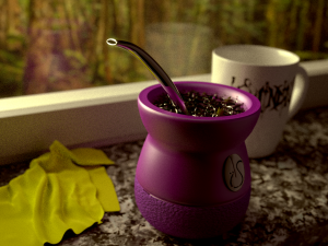 plastic mate with straw 3D Модель