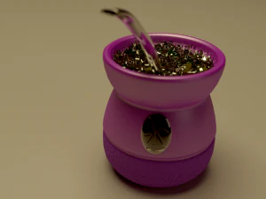 plastic mate with straw 3D Model