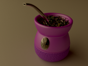 plastic mate with straw Model 3D