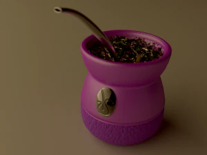 plastic mate with straw 3D Model