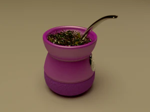 plastic mate with straw 3D Model
