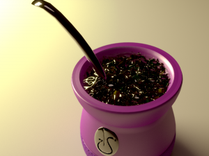 plastic mate with straw Model 3D