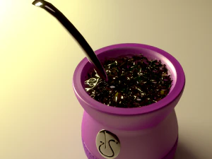 plastic mate with straw 3D Model
