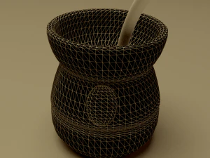plastic mate with straw 3D Model
