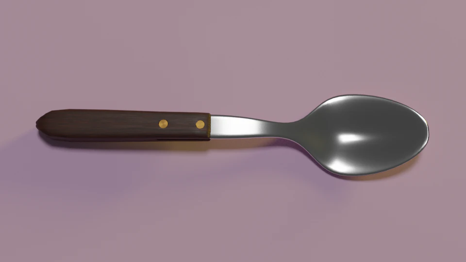 metal spoon 3D Model .c4d .max .obj .3ds .fbx .stl .blend