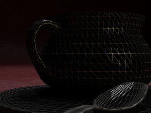 soup pot and a metalic spoon 3D Model