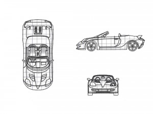car toyota mrs blueprin 3D Model