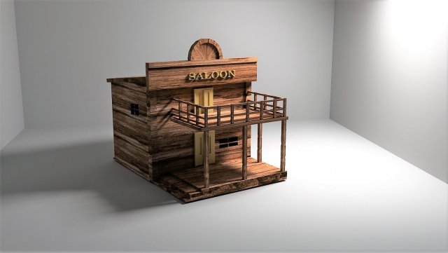 western house 3D Model .c4d .max .obj .3ds .fbx .stl .blend 