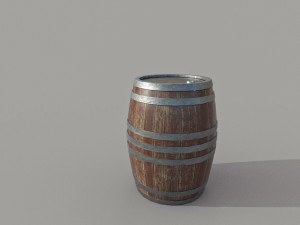 Wooden Barrel -low poly Modelo 3D