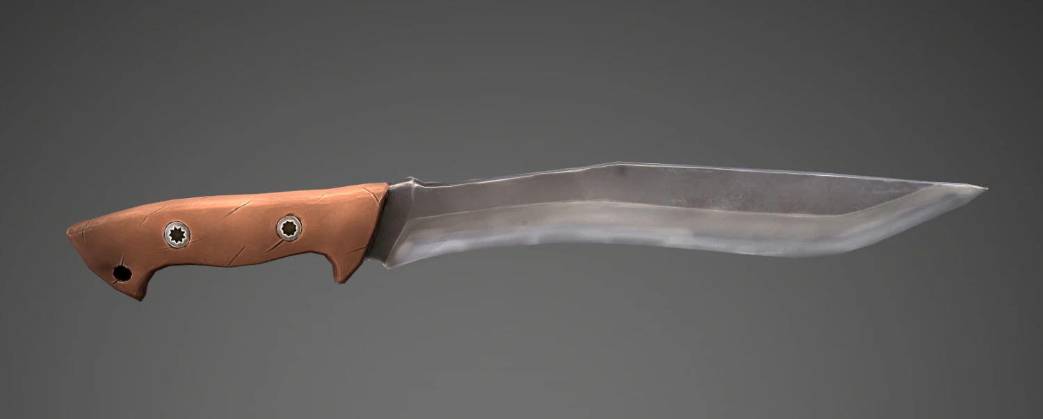 stylized machete 3D Model .c4d .max .obj .3ds .fbx .stl .blend 