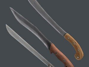 stylized machete pack 3D 모델
