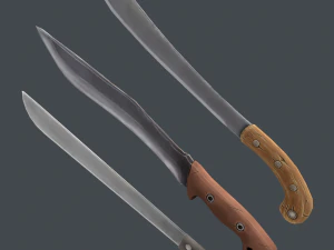 стилизованный рюкзак с мачете 3D Модель