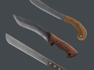stylized machete pack 3D 모델