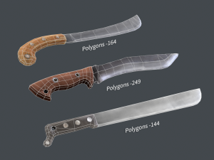 stylized machete pack 3D 모델