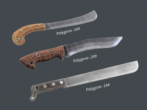 стилизованный рюкзак с мачете 3D Модель