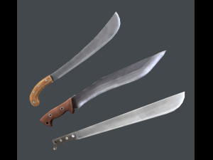 stylized machete pack 3D 모델