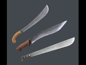 стилизованный рюкзак с мачете 3D Модель