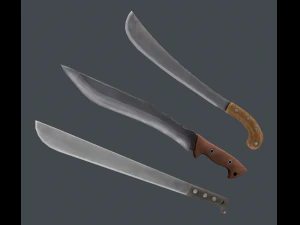 стилизованный рюкзак с мачете 3D Модель