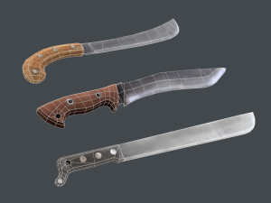 stylized machete pack 3D 모델